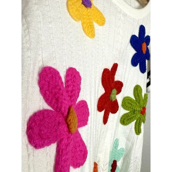 BiBi Floral Embroidered Blouse with Striped Sleeves - Picture 9 of 15